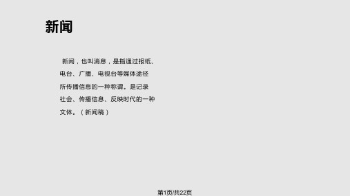 新闻稿格式PPT课件