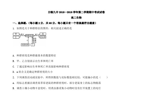 人教版高中生物高二下学期生物期中测试题 (11)