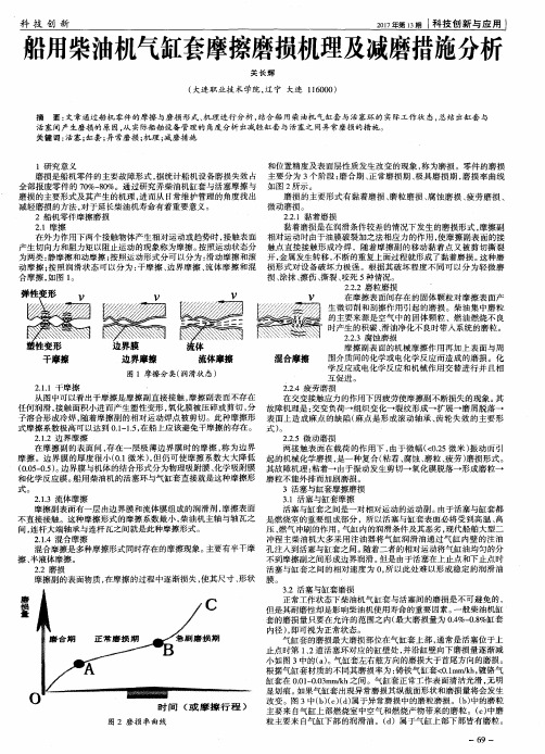 船用柴油机气缸套摩擦磨损机理及减磨措施分析