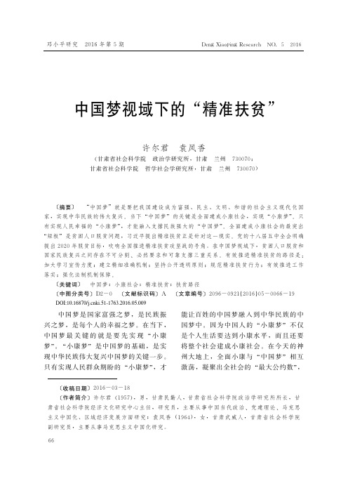 中国梦视域下的“精准扶贫”