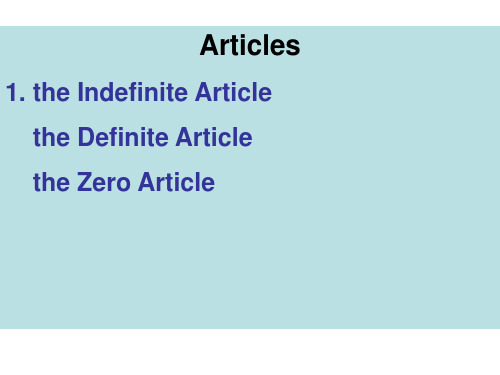 大学英语冠词 Articles