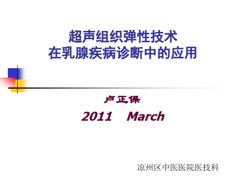 超声组织弹性技术在乳腺疾病诊断中的应用