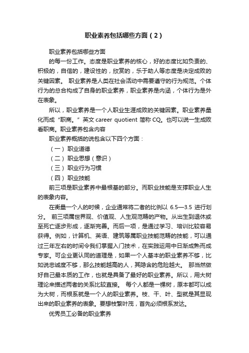 职业素养包括哪些方面（2）