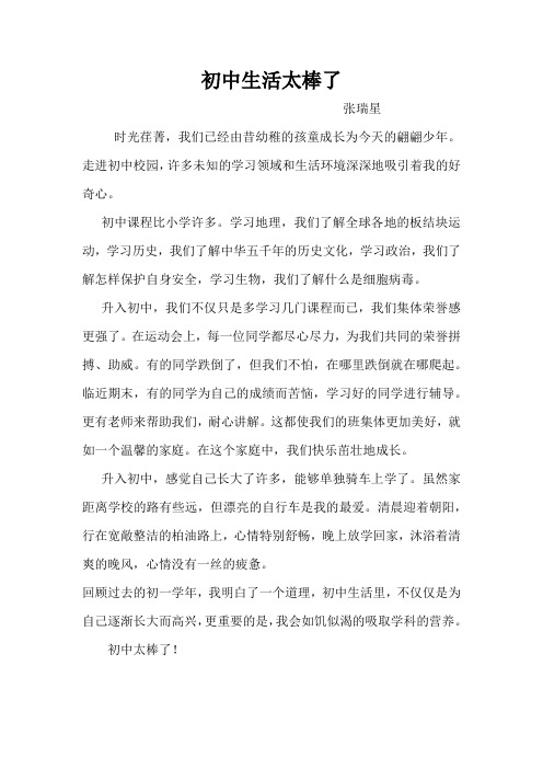 初中生活太棒了
