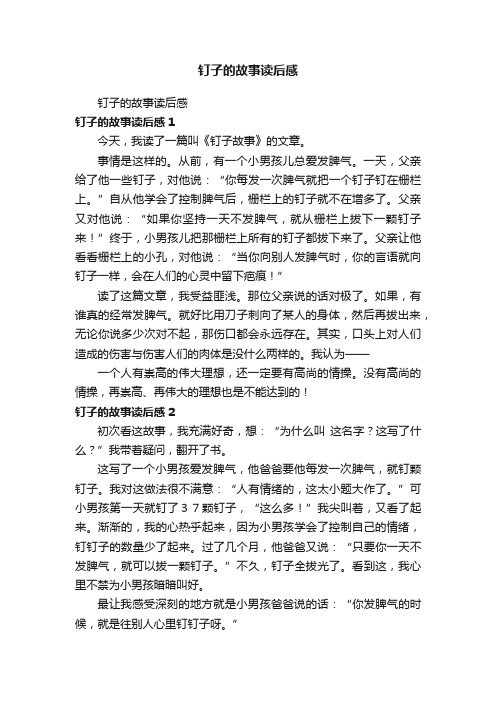 钉子的故事读后感