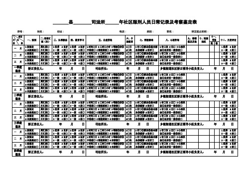 司法所年度社区服刑人员日常记录及考察鉴定表