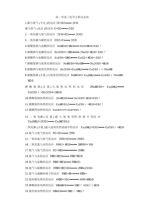 高中化学公式大全