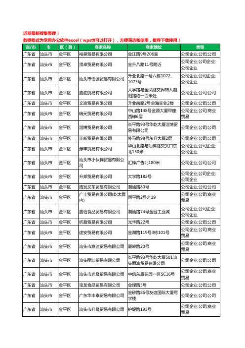 2020新版广东省汕头市金平区贸易有限公司工商企业公司商家名录名单黄页联系方式大全209家