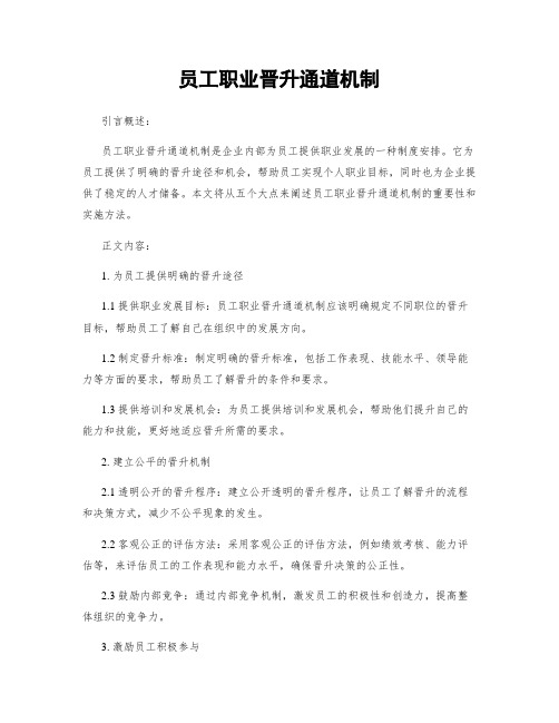 员工职业晋升通道机制
