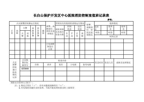 消防控制室值班表