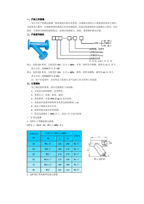 Y型过滤器