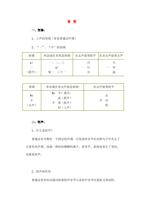 普通话应该注意的字音