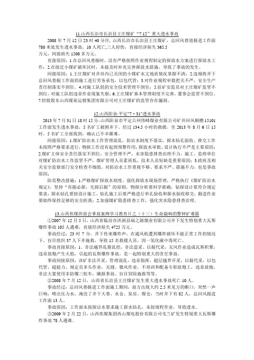 焦煤事故案例教育片(之十一——之二十三)