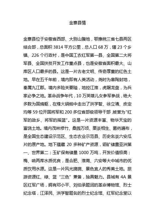 安徽金寨县情