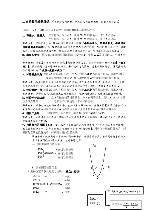 二次函数压轴题类型方法总结