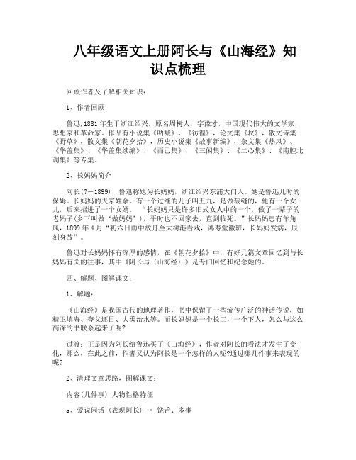 八年级语文上册阿长与《山海经》知识点梳理
