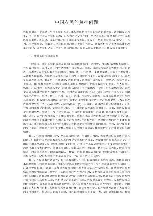 中国农民的负担问题