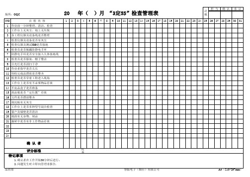 5S CHECK LIST(样板)