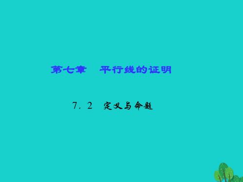 八年级数学上册7.2定义与命题习题课件(新版)北师大版