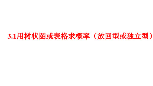 3.1用树状图或表格求概率(放回型或独立型)课件++2023—2024学年北师大版数学九年级上册