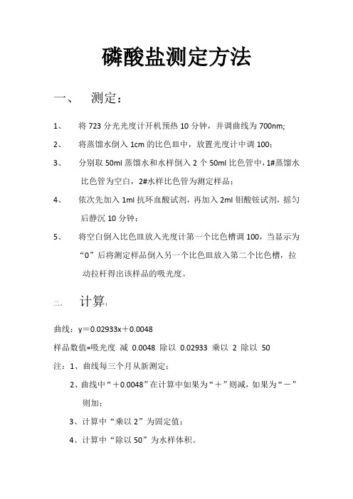 磷酸盐测定方法