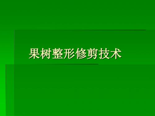 果树整形修剪技术分析