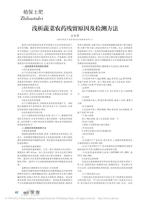 浅析蔬菜农药残留原因及检测方法