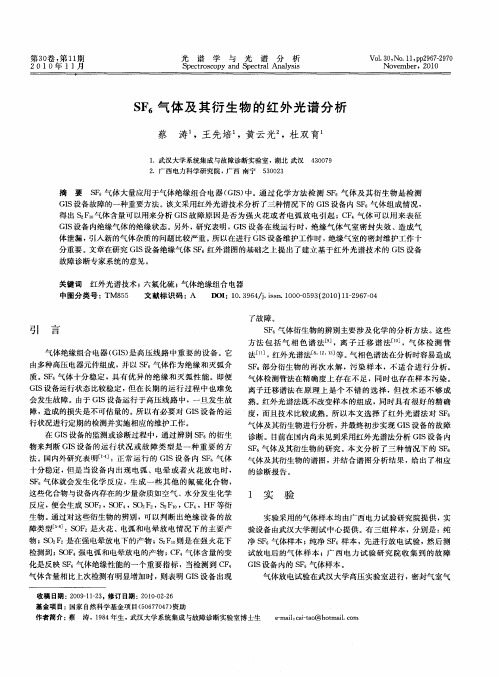SF_6气体及其衍生物的红外光谱分析