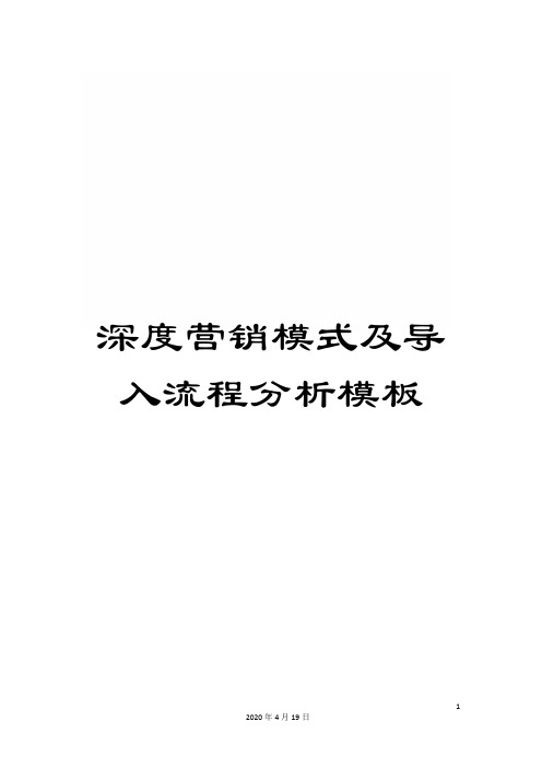 深度营销模式及导入流程分析模板