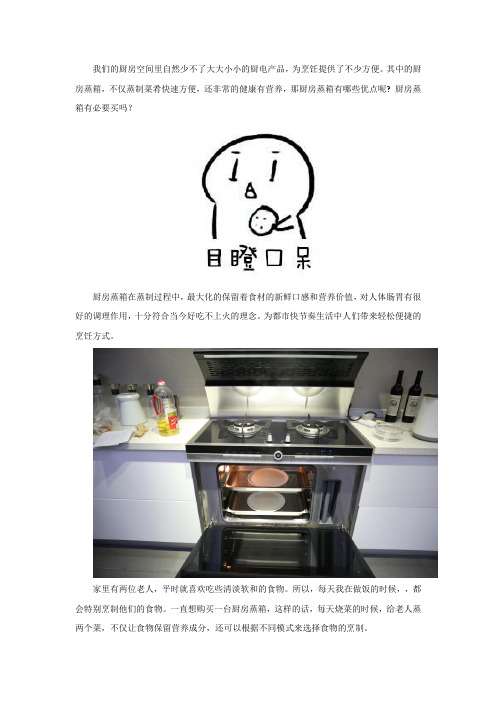 厨房蒸箱有必要吗？