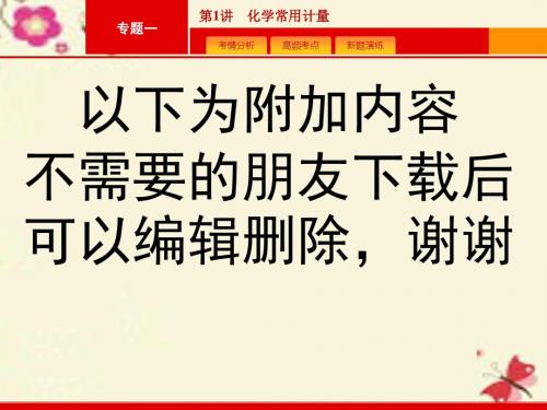 优化设计高考化学二轮复习 专题能力训练1 化学常用计量含15年高考题课件