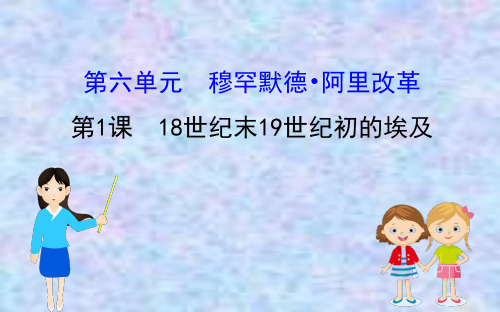 2020版高中历史人教选修一课件：6.1 18世纪末19世纪初的埃及 