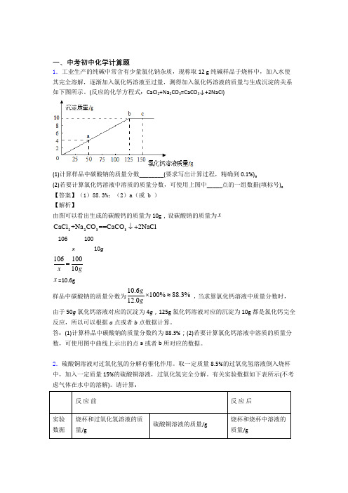 备战中考化学二轮 计算题 专项培优易错试卷及详细答案