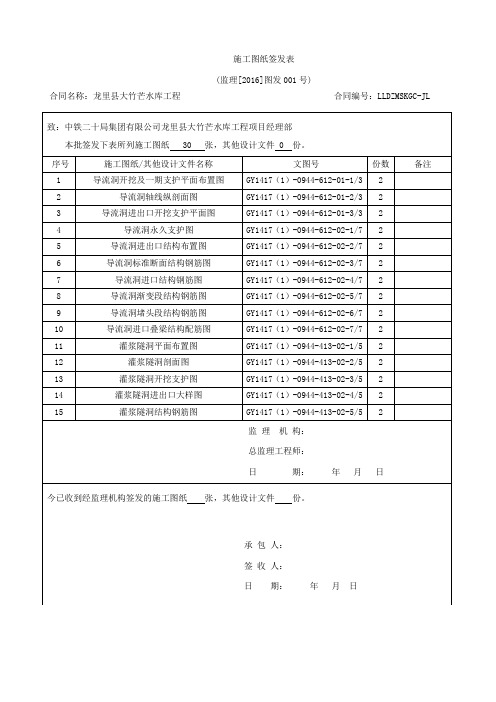 导流洞开挖及支护、灌浆隧洞施工图001