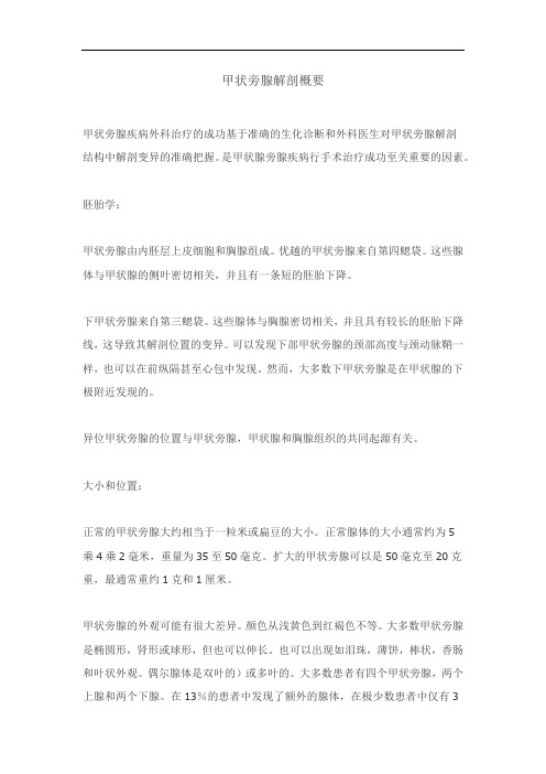 甲状旁腺解剖概要