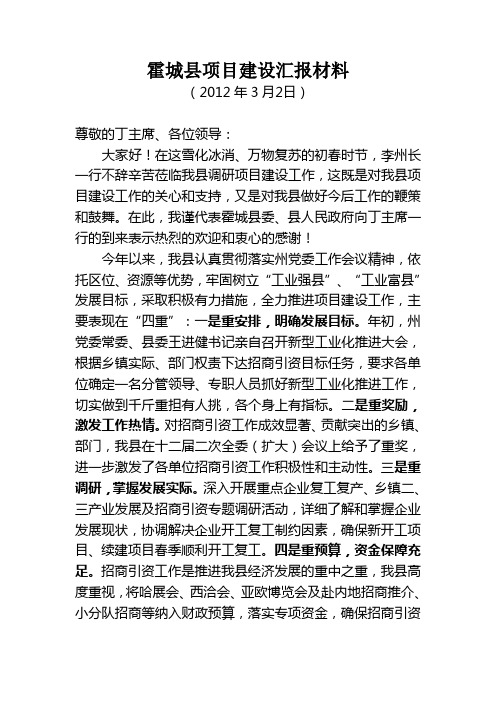 项目建设汇报材料