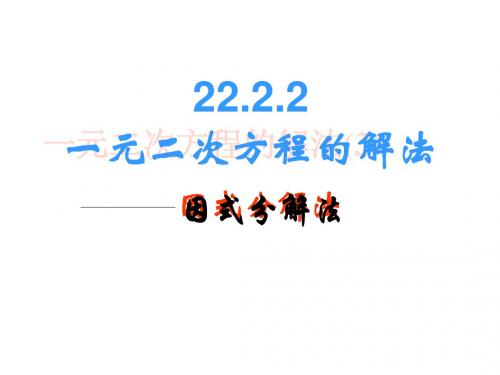 22.2一元二次方程的解法(因式分解法)第二课时(精选习题)