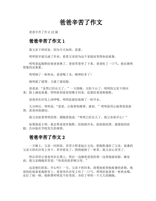 爸爸辛苦了作文