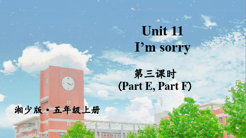 湘少版五年级英语Unit 11 I’m sorry第三课时课件