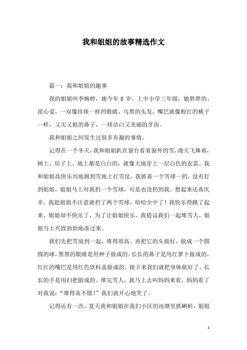 我和姐姐的故事精选作文