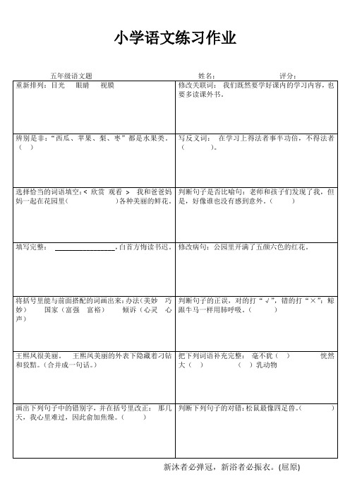 小学五年级语文自我提高IV (64)