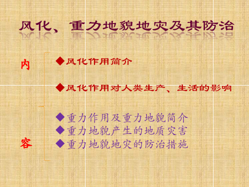 风化、重力地貌地灾及其防治
