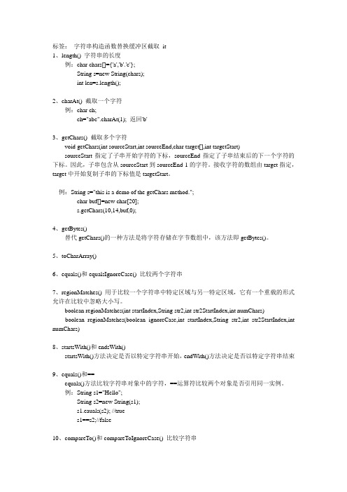 java中常用的字符串截取方法(非常好的一篇文档)