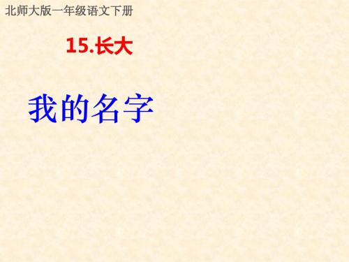 (北师大版)一下语文我的名字 课件