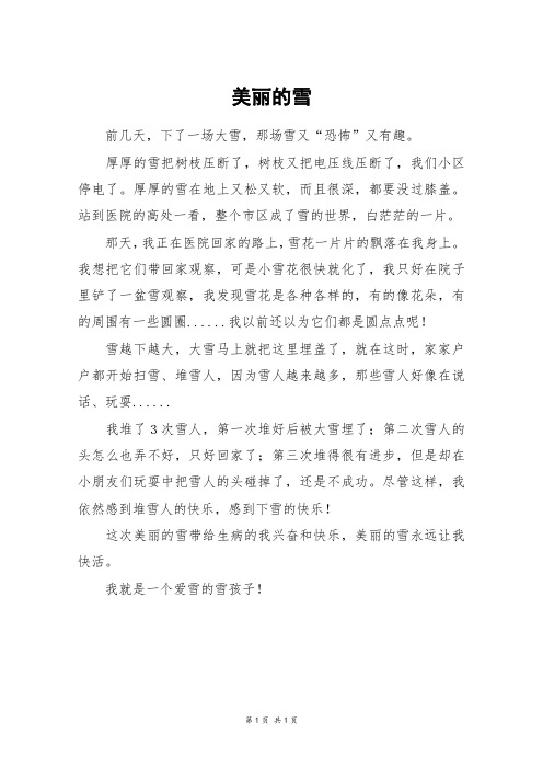 美丽的雪_三年级作文