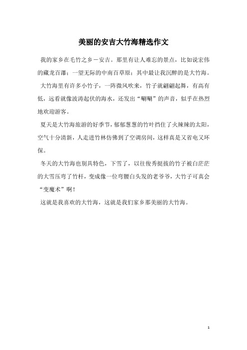 美丽的安吉大竹海精选作文