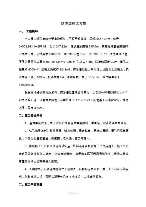 某水库混凝土防渗墙施工方案
