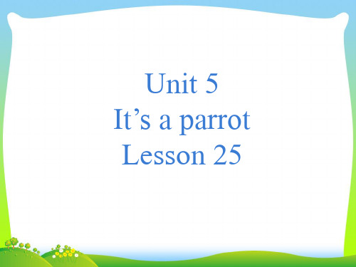 新人教精通版三年级英语下册 Unit 5 It%27s a parrot Lesson 25 课件1.ppt