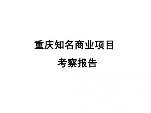 重庆知名商业项目市场考察