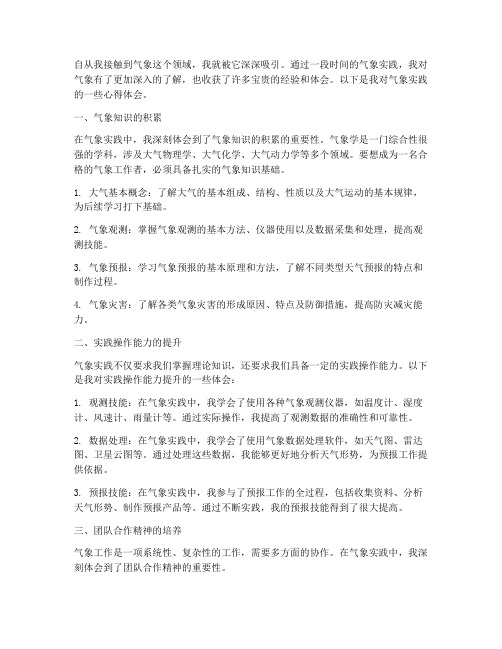 气象实践心得体会